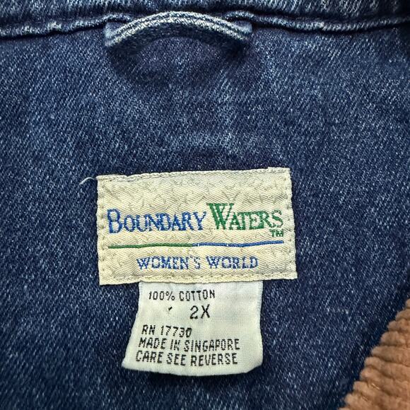 Vintage Boundary Waters Denim Chore Coat Women's 2XL Blue Utility Barn Outdoors - Picture 5 of 7